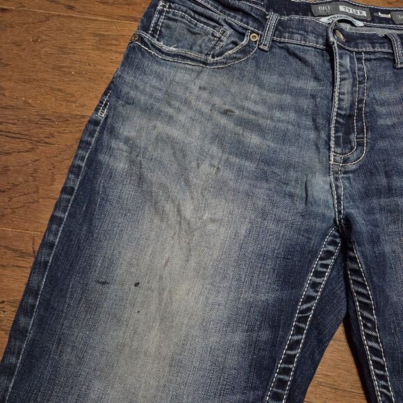 BKE Buckle Tyler Jeans Men 36L 36x36 Blue Straight Leg Denim Western Distressed - Picture 3 of 10